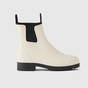 Quince Recycled Waterproof Short Ankle Rain Boot in Stone Size 6
